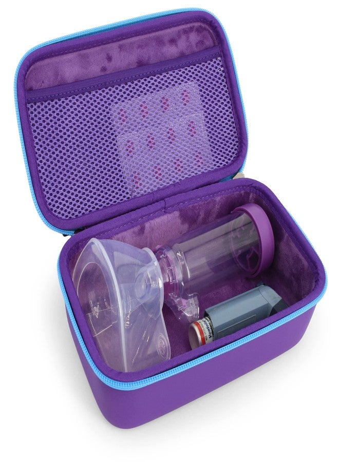 CASEMATIX Asthma Inhaler Case For Travel Fits Asthma Inhaler Spacer With Mask Attached, Inhaler Holder and Additional Accessories Used With Spacer For Inhaler, Includes Purple Asthma Case Only - Image 4
